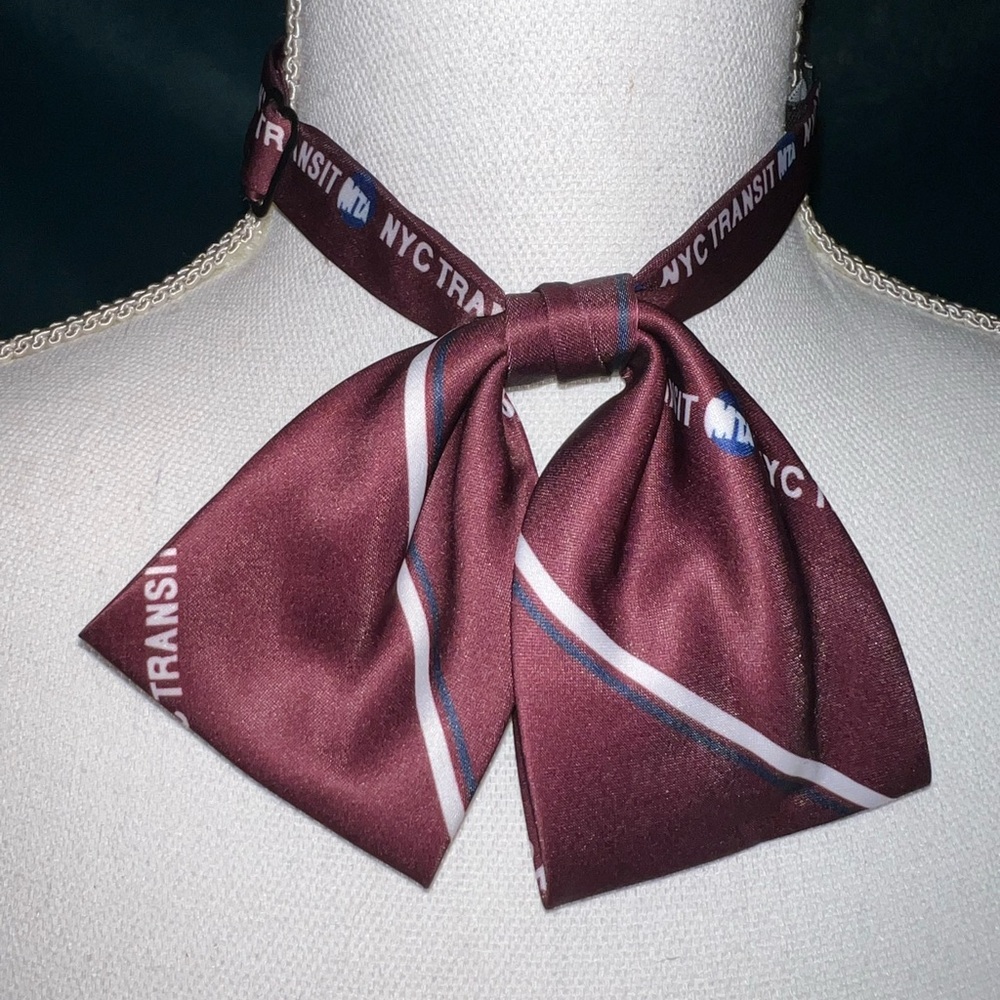 NYC Transit Burgundy Bow Tie Scarf